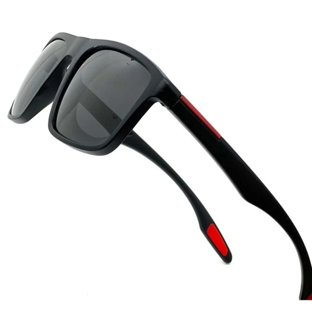Women Sport Sunglasses Black Frame Red Accent Golf Driving Run Streetwear Lentes